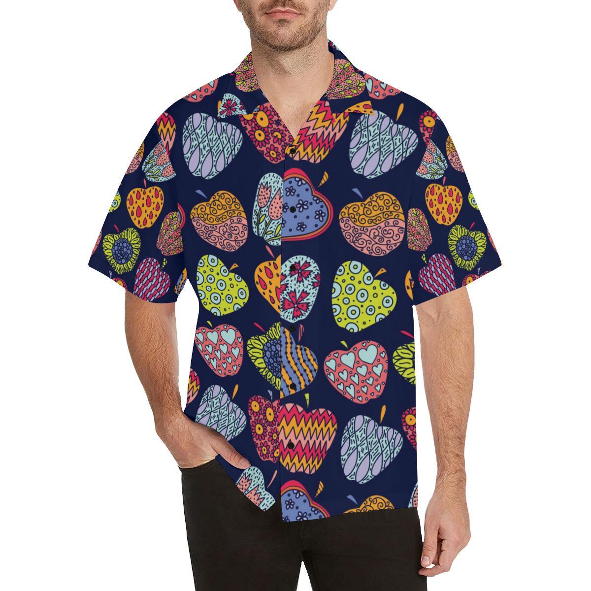 Apple Pattern Print Design AP05 Men Hawaiian Shirt-JorJune