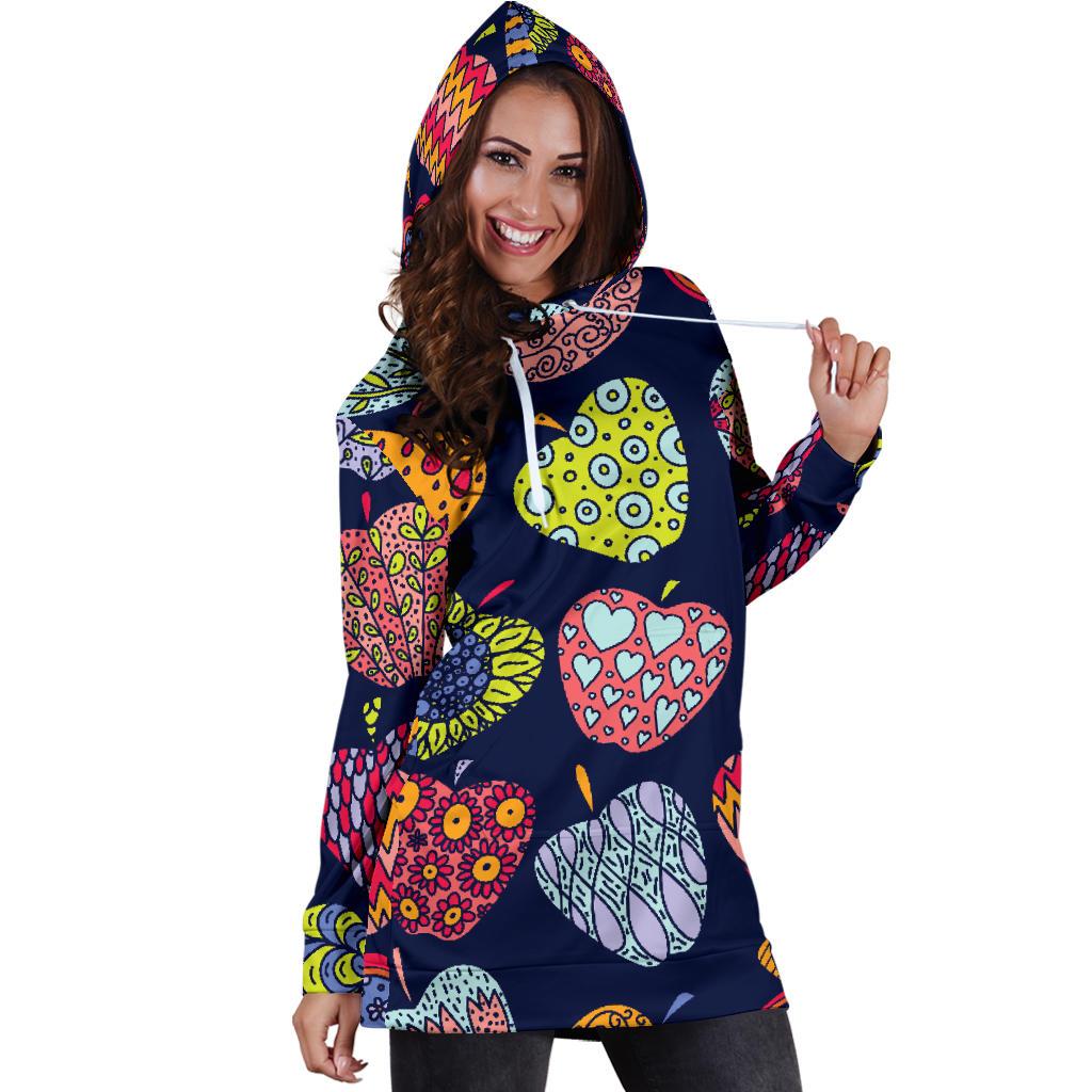 Apple Pattern Print Design AP05 Women Hoodie Dress