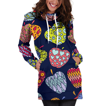 Apple Pattern Print Design AP05 Women Hoodie Dress