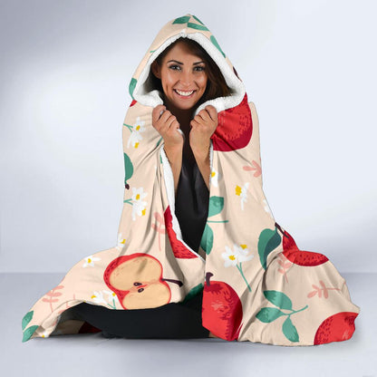 Apple Pattern Print Design AP06 Hooded Blanket-JORJUNE.COM