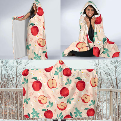 Apple Pattern Print Design AP06 Hooded Blanket-JORJUNE.COM