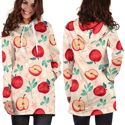 Apple Pattern Print Design AP06 Women Hoodie Dress