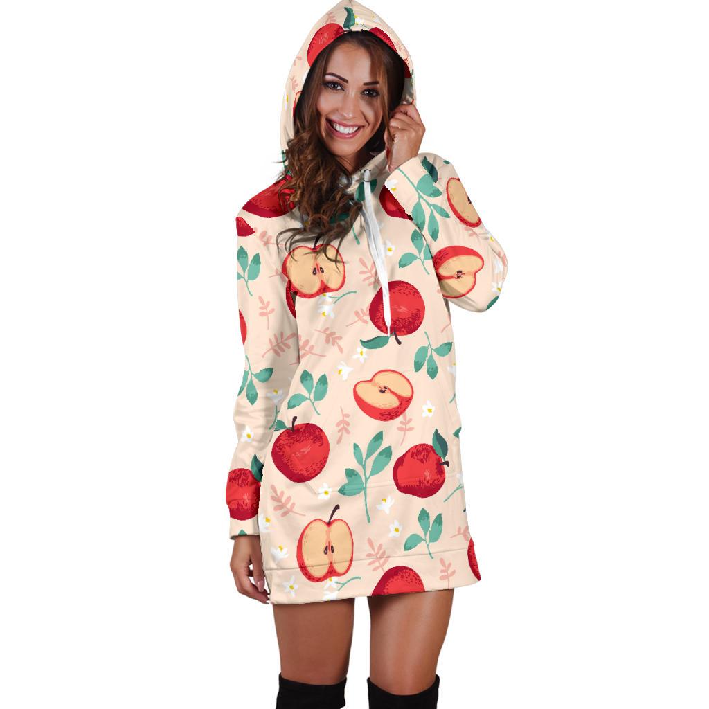 Apple Pattern Print Design AP06 Women Hoodie Dress