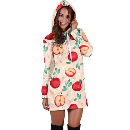 Apple Pattern Print Design AP06 Women Hoodie Dress