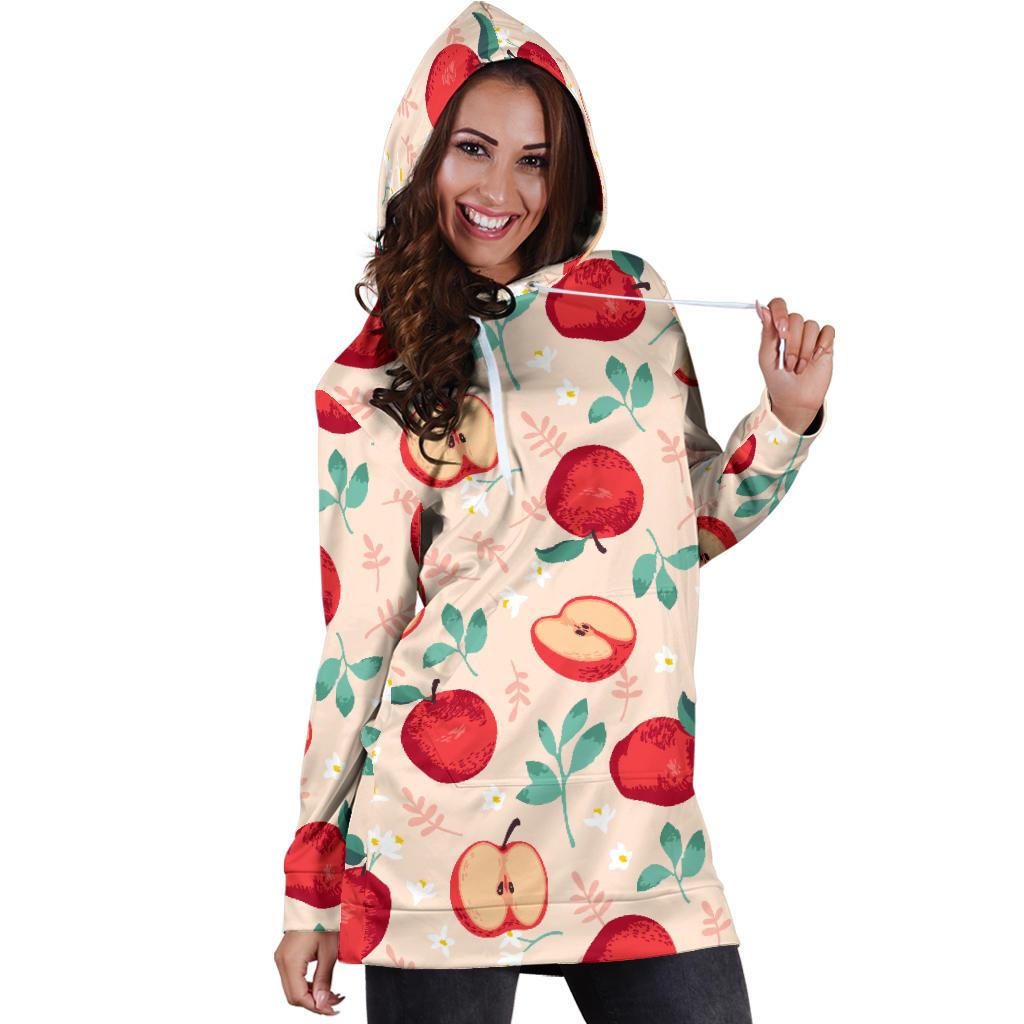 Apple Pattern Print Design AP06 Women Hoodie Dress