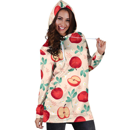 Apple Pattern Print Design AP06 Women Hoodie Dress