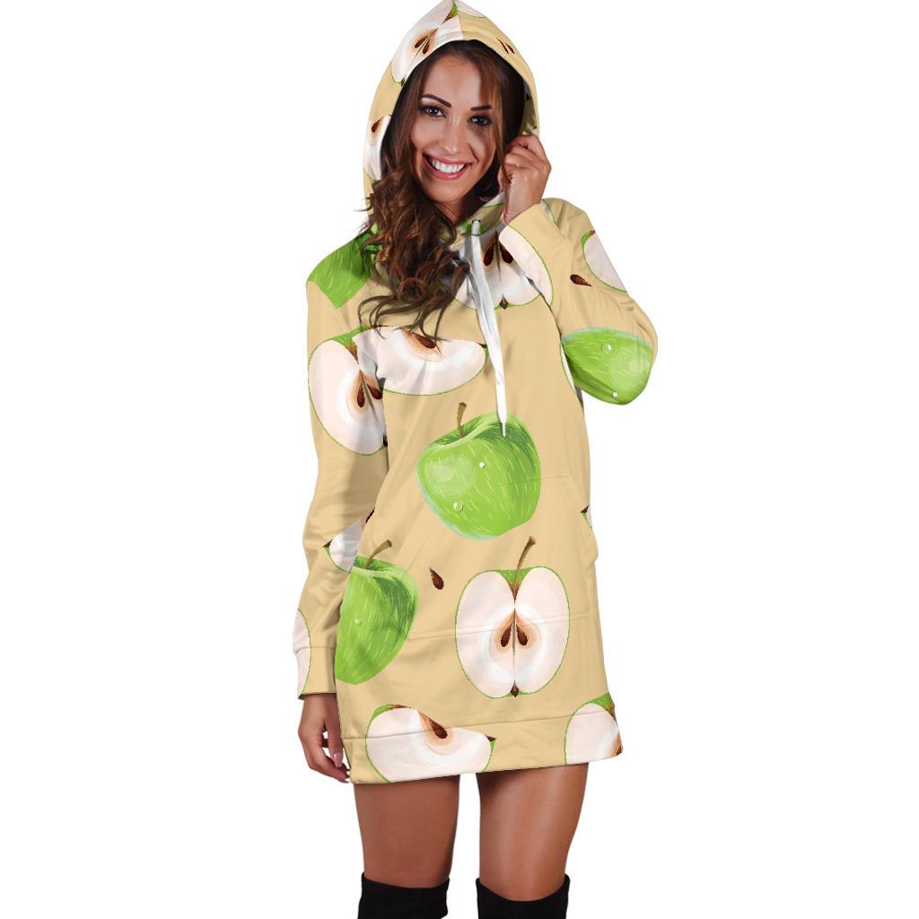 Apple Pattern Print Design AP07 Women Hoodie Dress