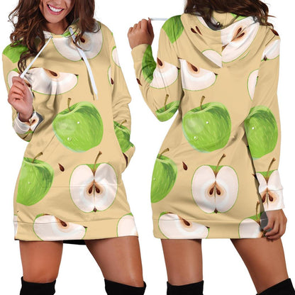 Apple Pattern Print Design AP07 Women Hoodie Dress