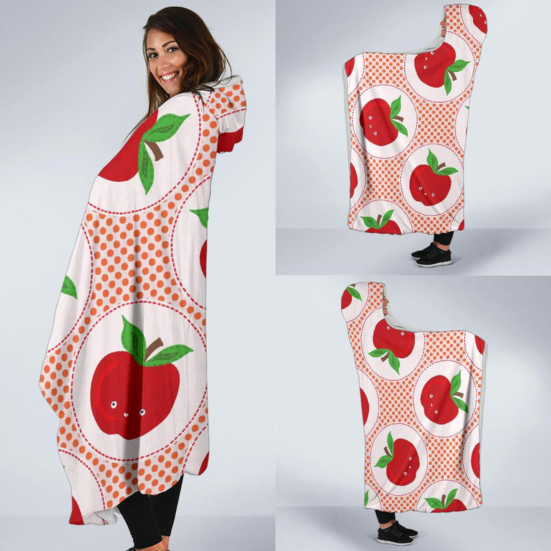 Apple Pattern Print Design AP08 Hooded Blanket-JORJUNE.COM