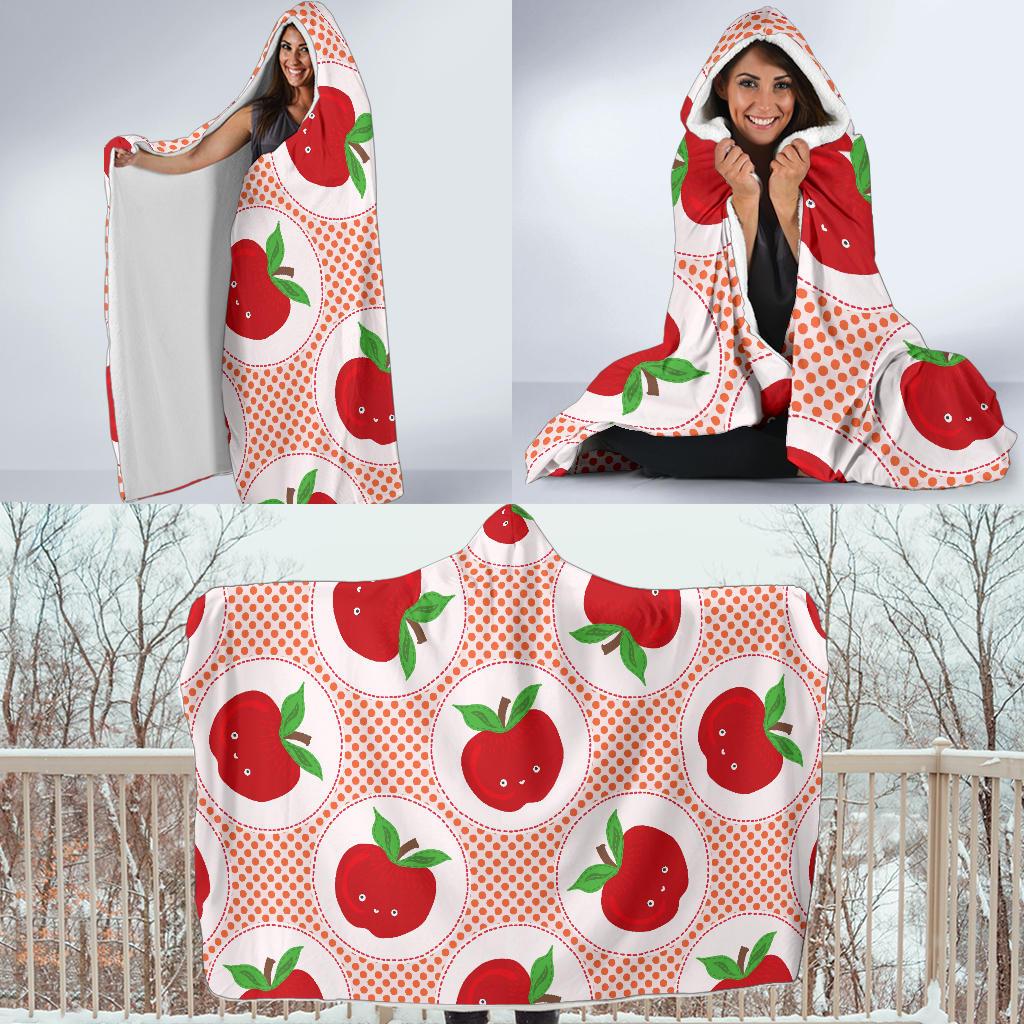 Apple Pattern Print Design AP08 Hooded Blanket-JORJUNE.COM