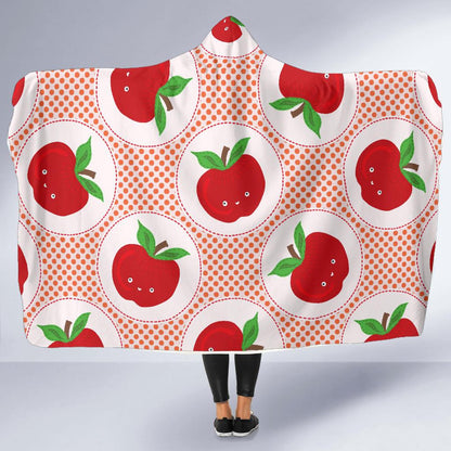 Apple Pattern Print Design AP08 Hooded Blanket-JORJUNE.COM