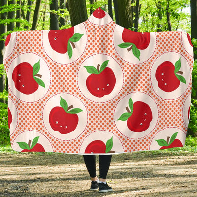 Apple Pattern Print Design AP08 Hooded Blanket-JORJUNE.COM