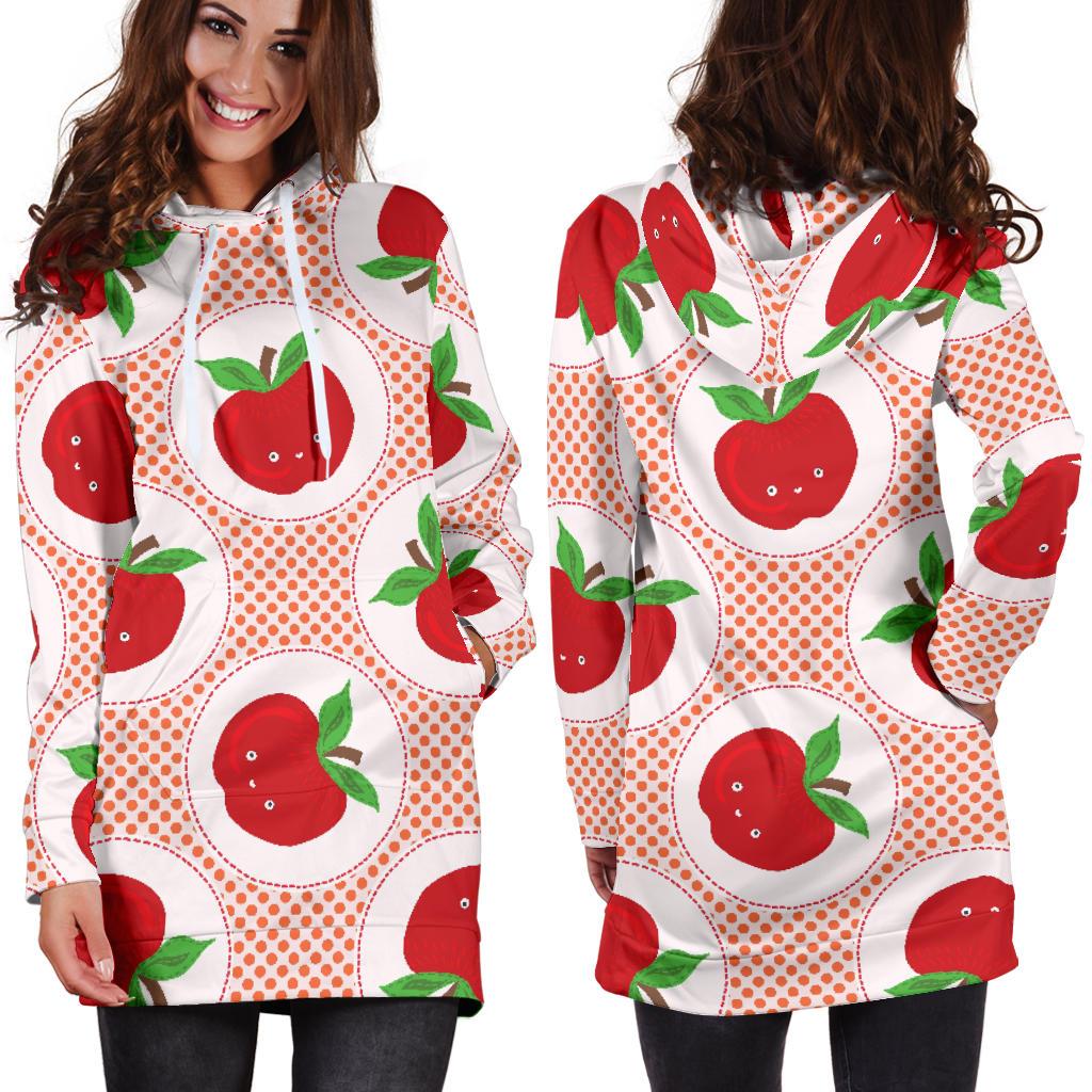 Apple Pattern Print Design AP08 Women Hoodie Dress