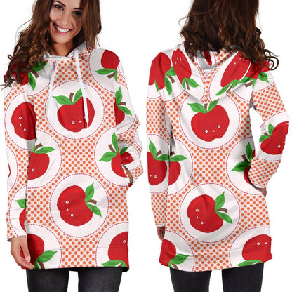 Apple Pattern Print Design AP08 Women Hoodie Dress
