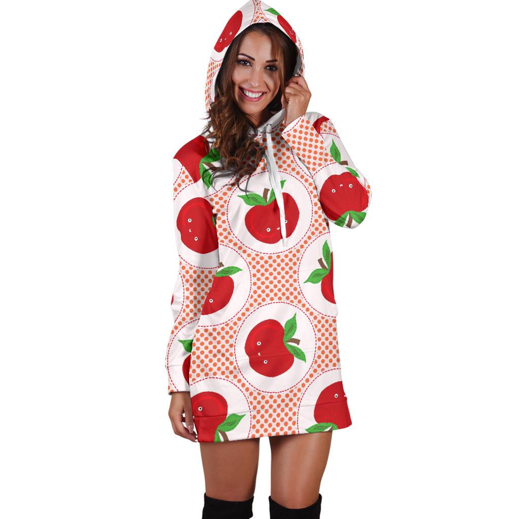 Apple Pattern Print Design AP08 Women Hoodie Dress