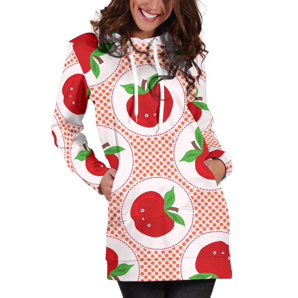 Apple Pattern Print Design AP08 Women Hoodie Dress