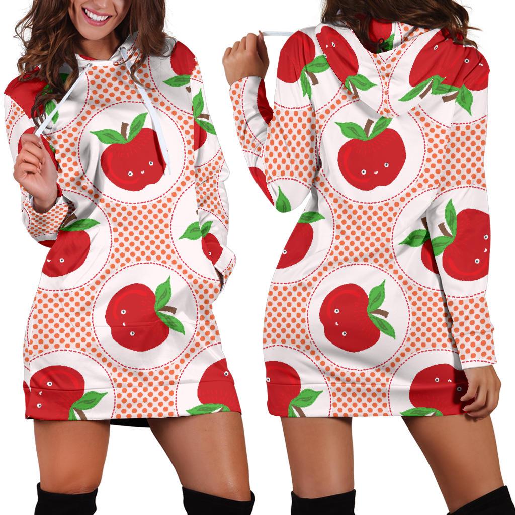 Apple Pattern Print Design AP08 Women Hoodie Dress