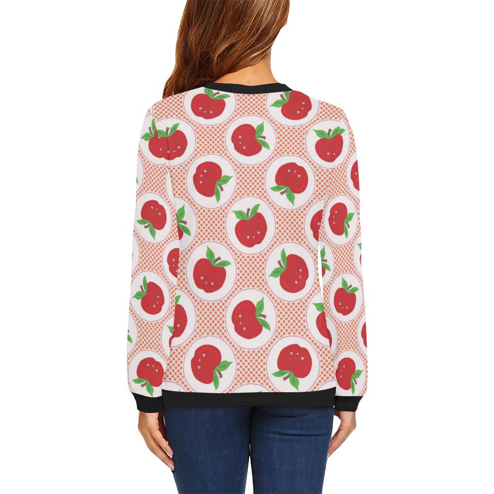 Apple Pattern Print Design AP08 Women Long Sleeve Sweatshirt-JorJune