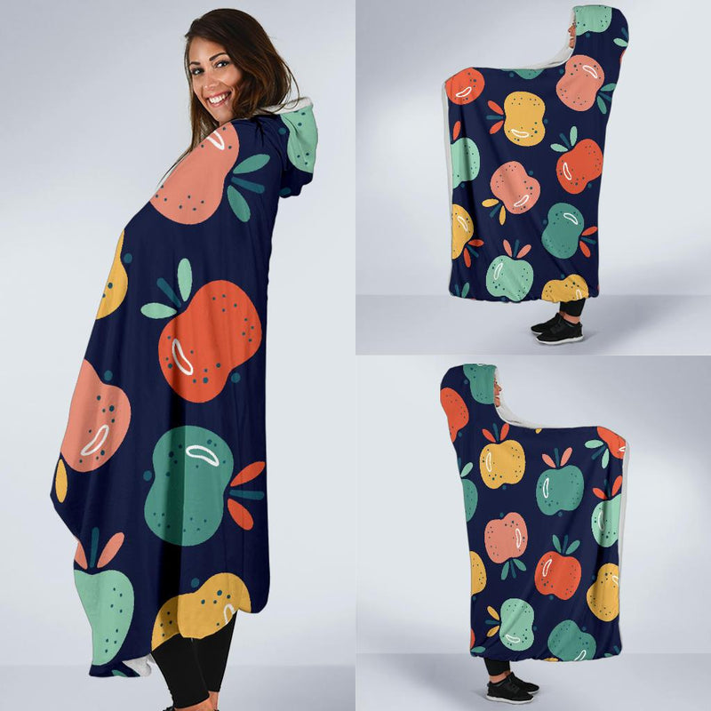 Apple Pattern Print Design AP09 Hooded Blanket-JORJUNE.COM