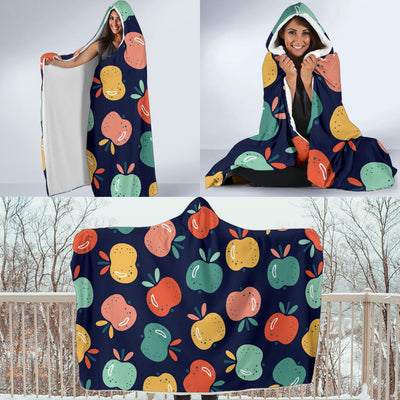 Apple Pattern Print Design AP09 Hooded Blanket-JORJUNE.COM