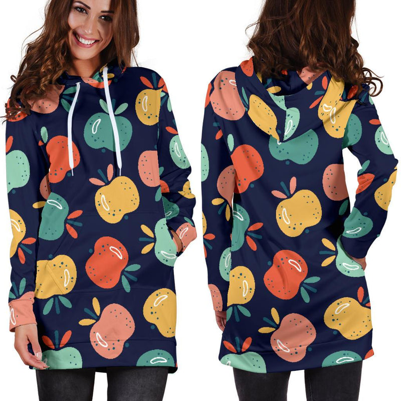 Apple Pattern Print Design AP09 Women Hoodie Dress