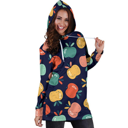 Apple Pattern Print Design AP09 Women Hoodie Dress