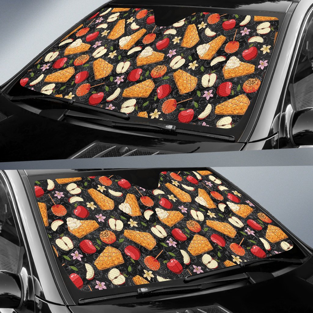 Apple Pie Pattern Print Design 01 Car Sun Shade-JORJUNE.COM