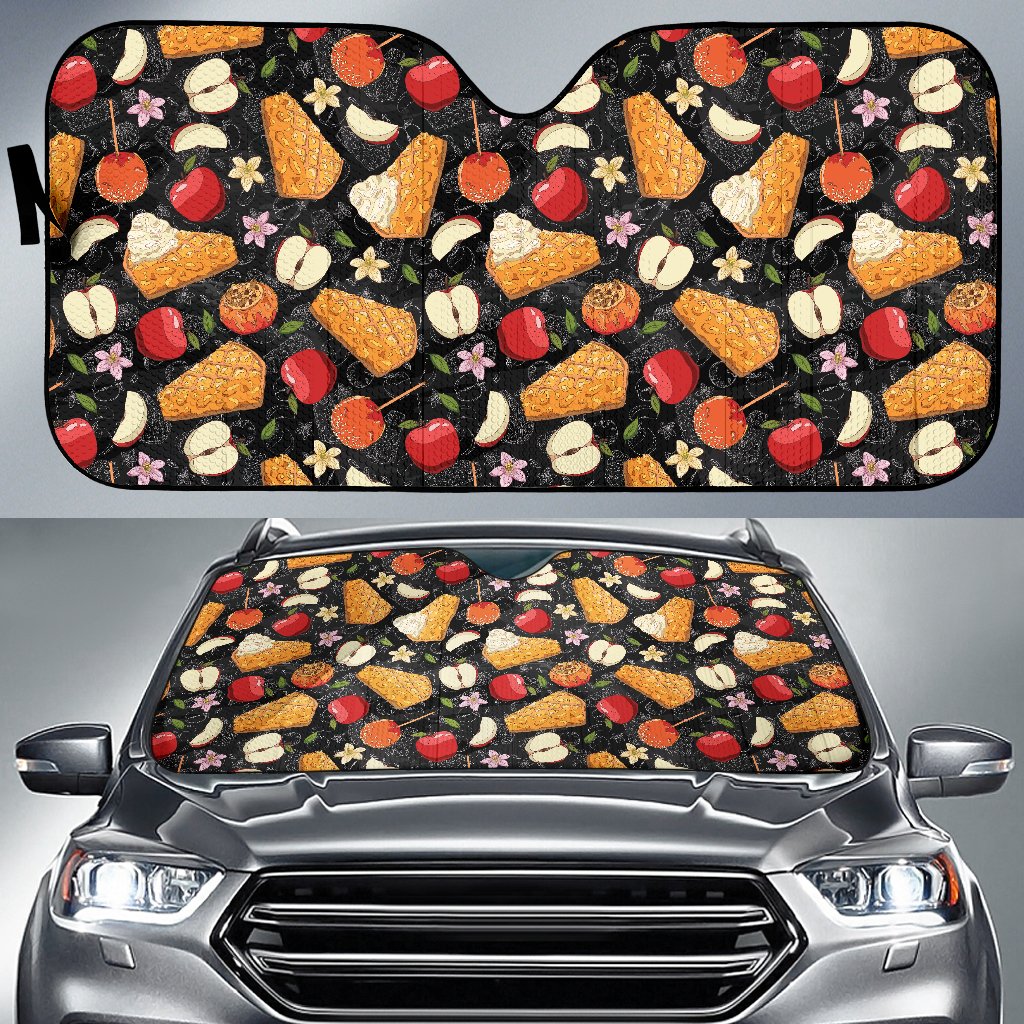 Apple Pie Pattern Print Design 01 Car Sun Shade-JORJUNE.COM