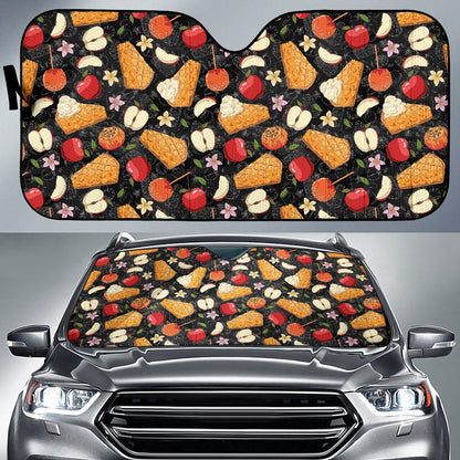 Apple Pie Pattern Print Design 01 Car Sun Shade-JORJUNE.COM