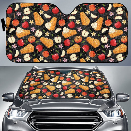 Apple Pie Pattern Print Design 01 Car Sun Shade-JORJUNE.COM