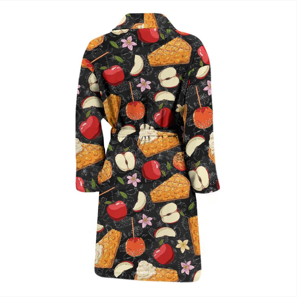 Apple Pie Pattern Print Design 01 Men Bathrobe-JORJUNE.COM