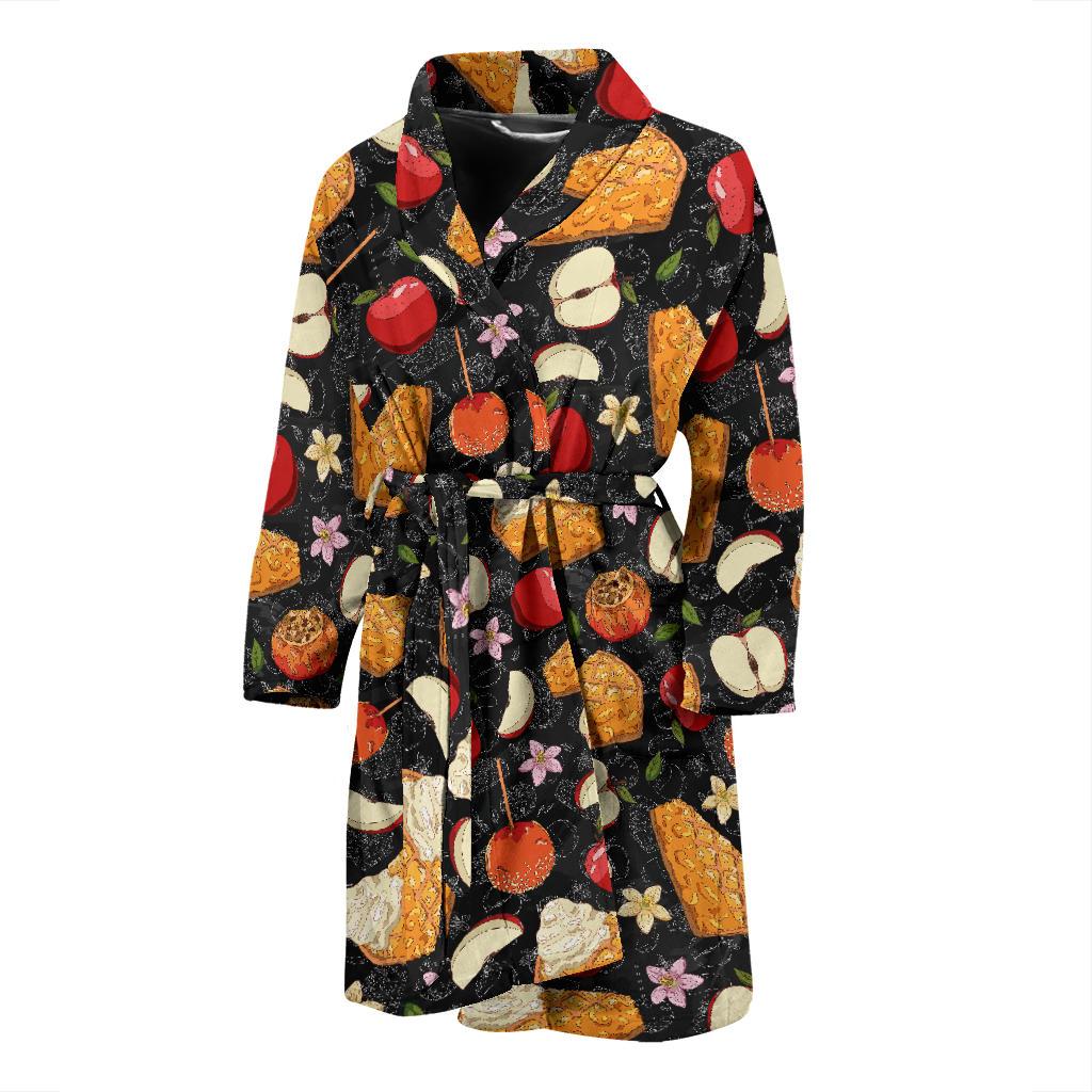 Apple Pie Pattern Print Design 01 Men Bathrobe-JORJUNE.COM