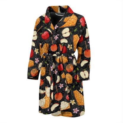 Apple Pie Pattern Print Design 01 Men Bathrobe-JORJUNE.COM