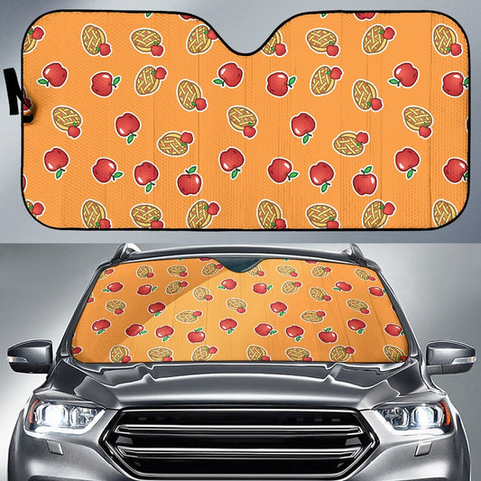 Apple Pie Pattern Print Design 02 Car Sun Shade-JORJUNE.COM