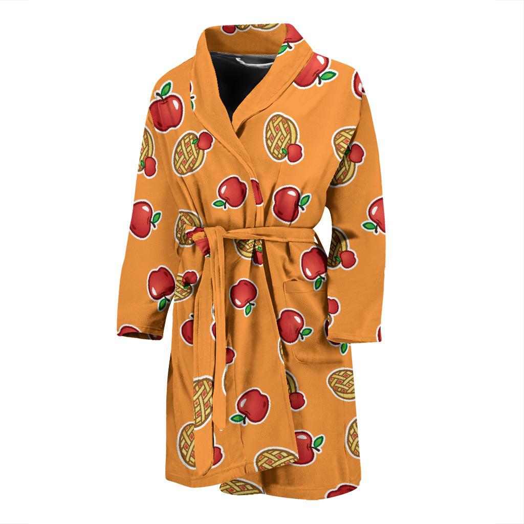 Apple Pie Pattern Print Design 02 Men Bathrobe-JORJUNE.COM