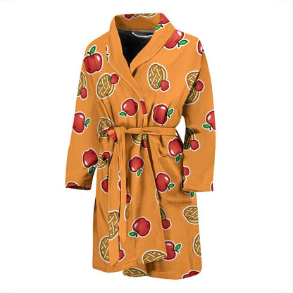 Apple Pie Pattern Print Design 02 Men Bathrobe-JORJUNE.COM
