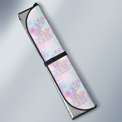 Aquarius Zodiac Pattern Print Design 01 Car Sun Shade-JORJUNE.COM
