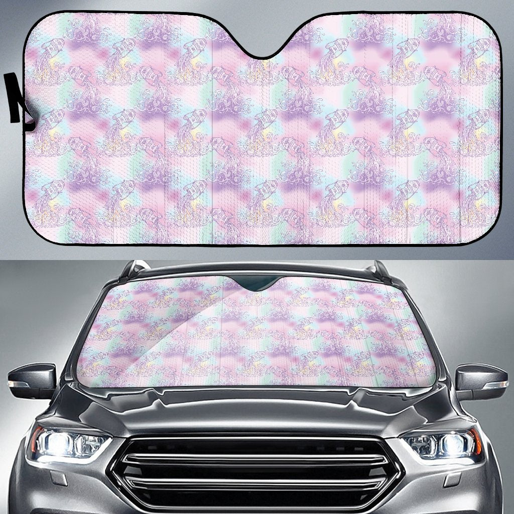 Aquarius Zodiac Pattern Print Design 01 Car Sun Shade-JORJUNE.COM