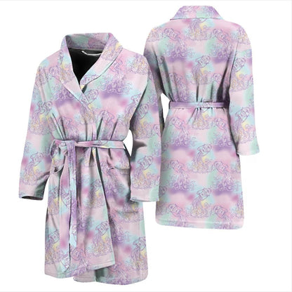 Aquarius Zodiac Pattern Print Design 01 Men Bathrobe-JORJUNE.COM