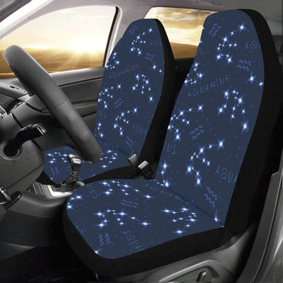 Aquarius Zodiac Pattern Print Design 02 Car Seat Covers (Set of 2)-JORJUNE.COM