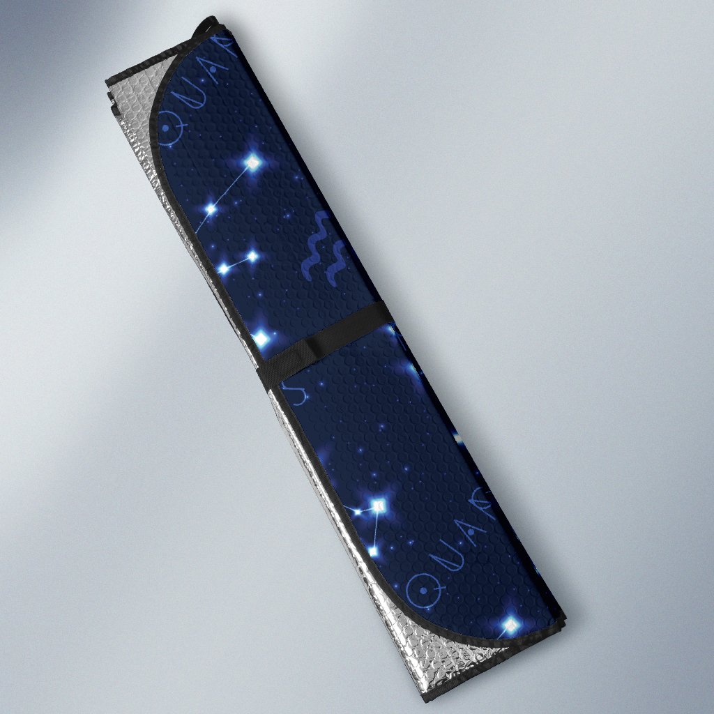 Aquarius Zodiac Pattern Print Design 02 Car Sun Shade-JORJUNE.COM