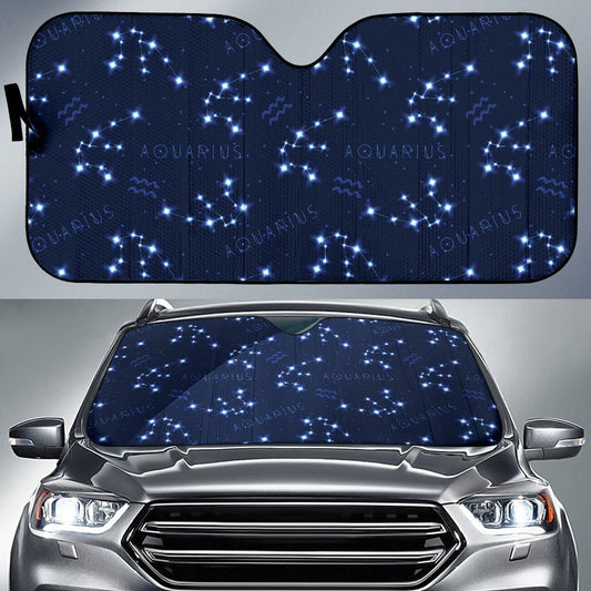 Aquarius Zodiac Pattern Print Design 02 Car Sun Shade-JORJUNE.COM