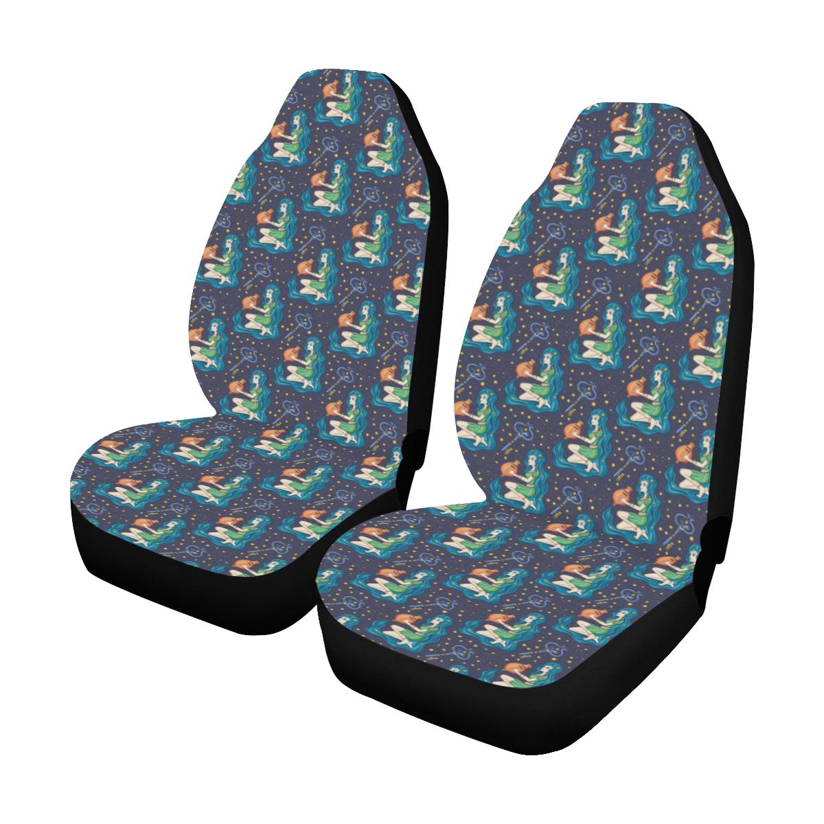 Aquarius Zodiac Pattern Print Design 03 Car Seat Covers (Set of 2)-JORJUNE.COM