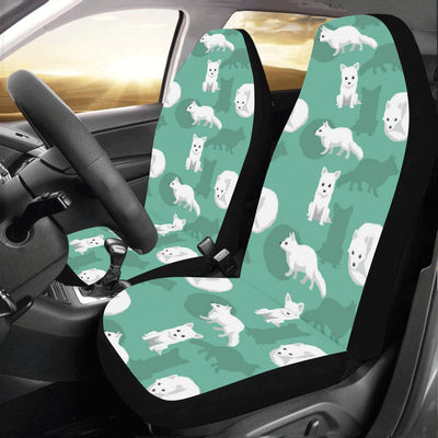 Arctic Fox Pattern Print Design Car Seat Covers (Set of 2)-JORJUNE.COM