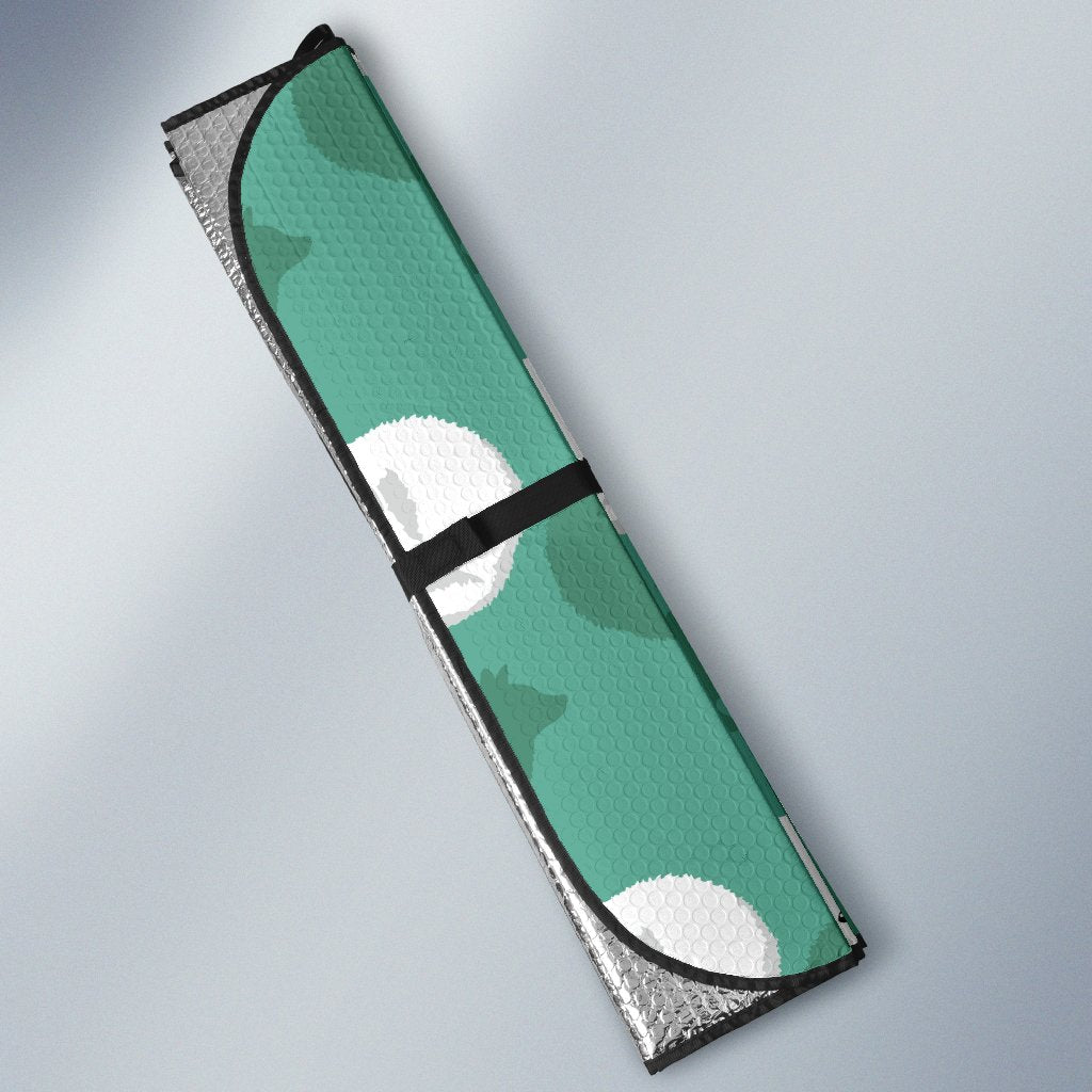 Arctic Fox Pattern Print Design Car Sun Shade-JORJUNE.COM