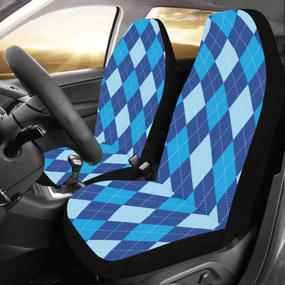 Argyle Blue Pattern Print Design 02 Car Seat Covers (Set of 2)-JORJUNE.COM