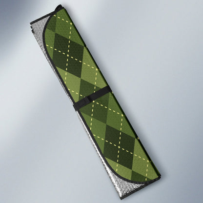 Argyle Green Pattern Print Design 01 Car Sun Shade-JORJUNE.COM
