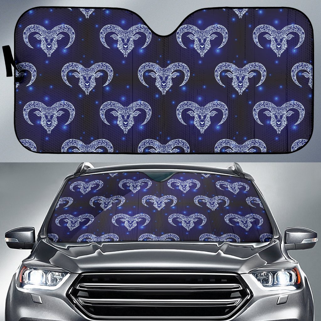 Aries Zodiac Pattern Print Design 01 Car Sun Shade-JORJUNE.COM