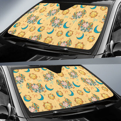 Aries Zodiac Pattern Print Design 03 Car Sun Shade-JORJUNE.COM