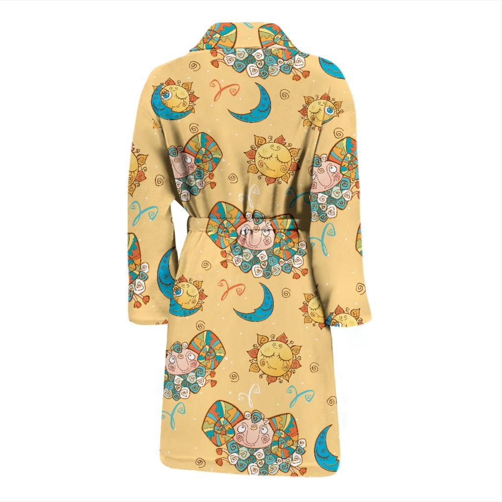 Aries Zodiac Pattern Print Design 03 Men Bathrobe-JORJUNE.COM